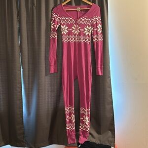 3 PINK pajama onesies- XS